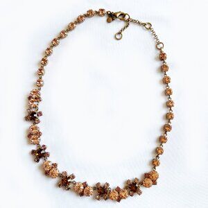 Ann Taylor Rhinestone Necklace - Pink, Burgundy and Gold